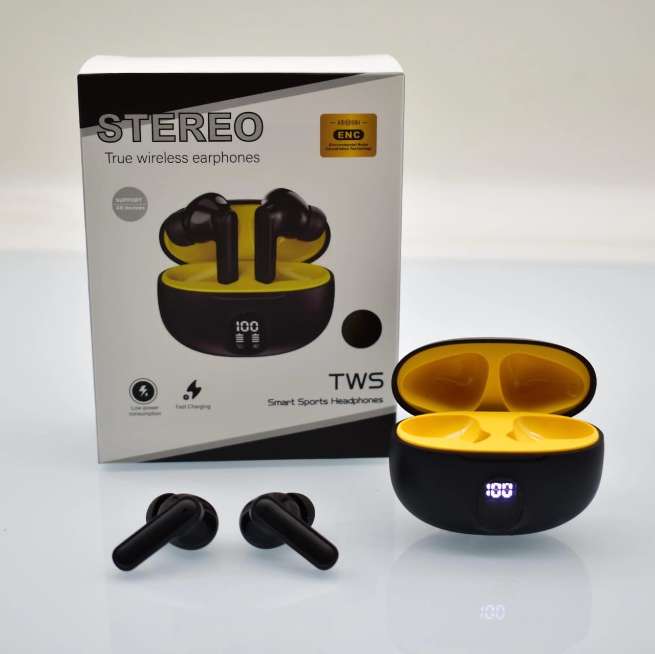 Professional Display Stereo 895B Wireless Bluetooth Earbuds With Mic LED Display Type C Fast Charging For Android IPhone (Random Color)